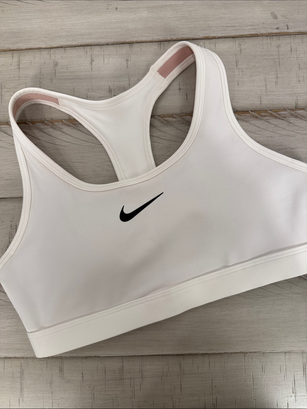 NWT Nike Swoosh DRI-FIT White Racerback Sports Bra Size Small
